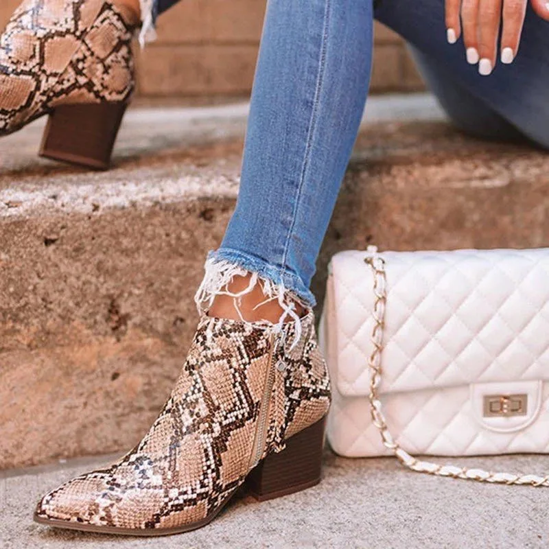 Explosive high heeled thick heeled Martin boots women Serpentine 37 - Shop at LoveMi