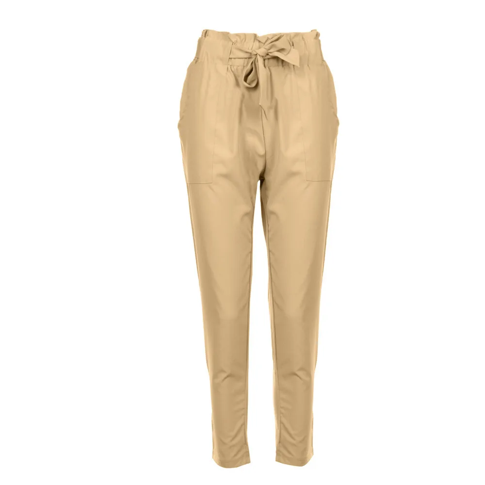 Wooden earbands, ladies trousers, slim pants - Khaki - View 1