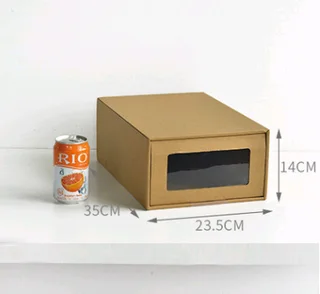 Thicken drawer shoe box transparent shoe box men and women drawer shoe storage box kraft paper shoe box - Sports Shoes