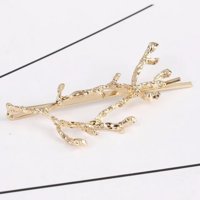 Korea hair accessories fairy antlers branch metal edge clip side clip hairpin fashion personality princess clip side folder Gold - Shop at LoveMi