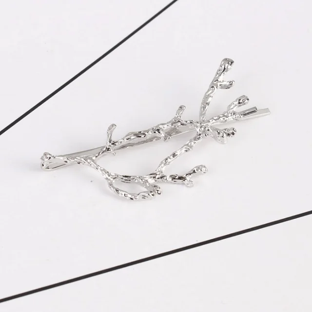 Korea hair accessories fairy antlers branch metal edge clip side clip hairpin fashion personality princess clip side folder Silver - Shop at LoveMi
