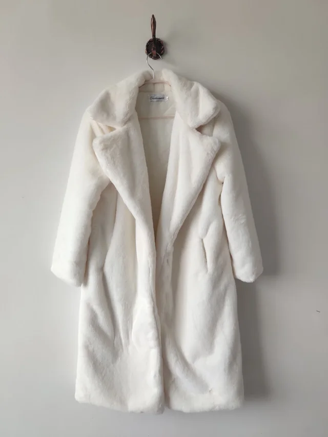 Women's plus cotton warm mink cashmere coat White - Shop at LoveMi