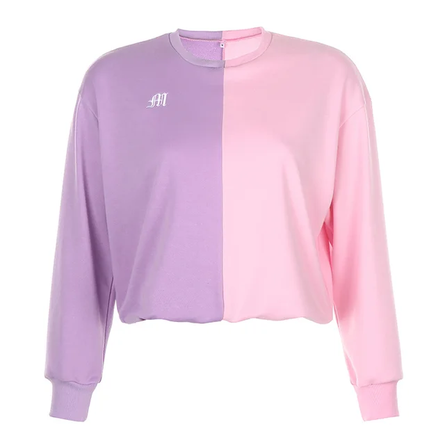 Everyday Casual Letters Embroidery Contrast Stitching Sweater And Trousers Embroidered Top - Shop at LoveMi