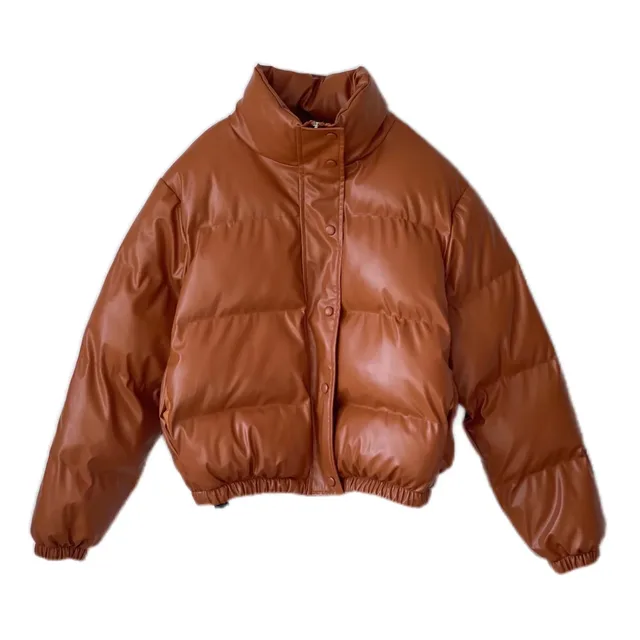 Faux leather cotton jacket Brown - Shop at LoveMi