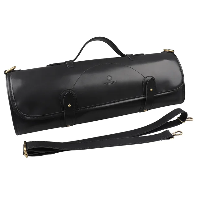 Chef Knife Storage Bag Leather Portable Chef Knife Wrap Type Black - Shop at LoveMi