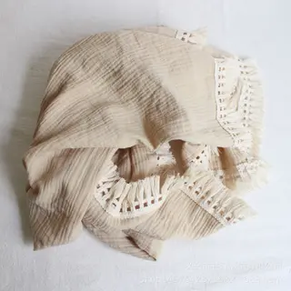 Baby Cotton Double Yarn Tassel Bath Towel - Khaki