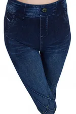 Seamless Cotton Faux Denim Cutout Leggings - 46Diamond-3Xl