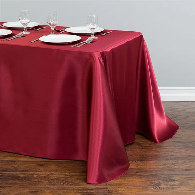 Table Cloth Rectangle Table Cover - Wine Red