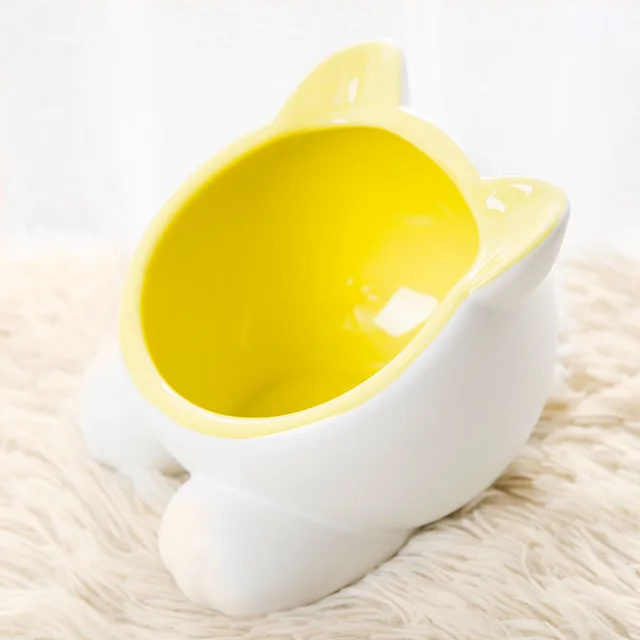 Cat bowl dog bowl drinking bowl Yellow - Shop at LoveMi