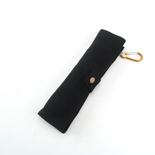 Portable bamboo cutlery bag set - Black