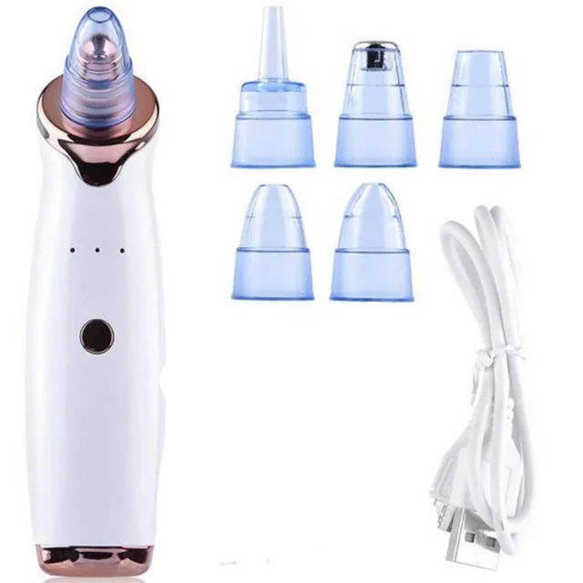 Blackhead Instrument Electric Suction Facial Washing Instrument Beauty Acne Cleaning Blackhead Suction Instrument White - Shop at LoveMi