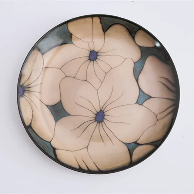 Floral round ceramic dinner plate Lily - Shop at LoveMi