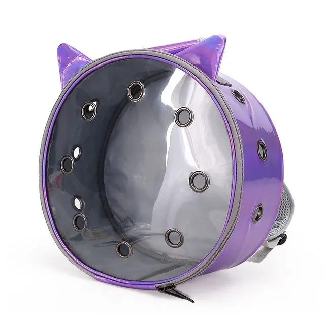 Transparent Pet Bag Go Out Portable Breathable Backpack Purple - Shop at LoveMi