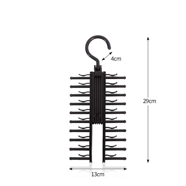 Large-Capacity Hook Tie Storage Clip Multi-Layer Scarf Belt Hanger - Charcoal