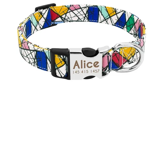 Dog Tag Custom Dog Collar Flower Color - Shop at LoveMi