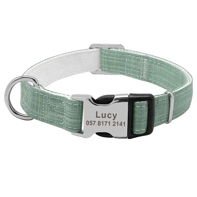 Dog Tag Custom Dog Collar Green - Shop at LoveMi