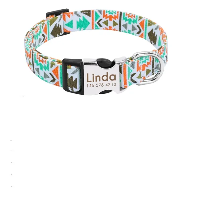 Dog Tag Custom Dog Collar Orange - Shop at LoveMi