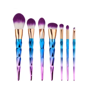 7 makeup brushes, makeup tools, diamond makeup brush foundation brush - Purple