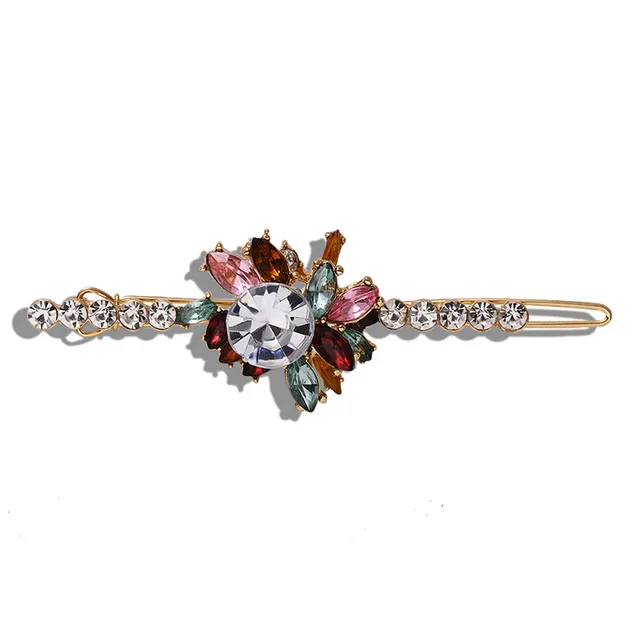Temperament color diamond flower hairpin Flower Drill - Shop at LoveMi
