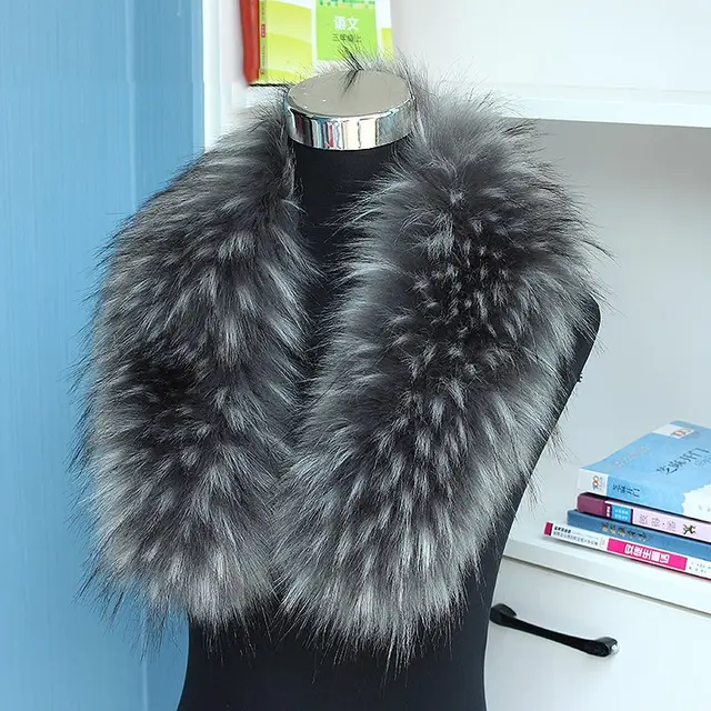 Raccoon imitation fox fur cap B Dark Grey - Shop at LoveMi