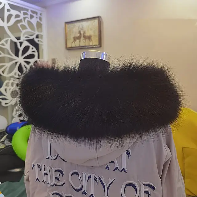 Raccoon imitation fox fur cap Black - Shop at LoveMi