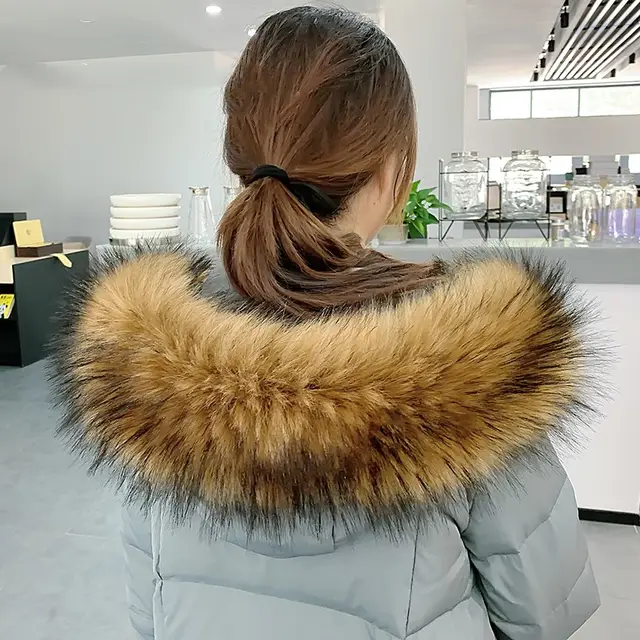 Raccoon imitation fox fur cap Grass Color - Shop at LoveMi