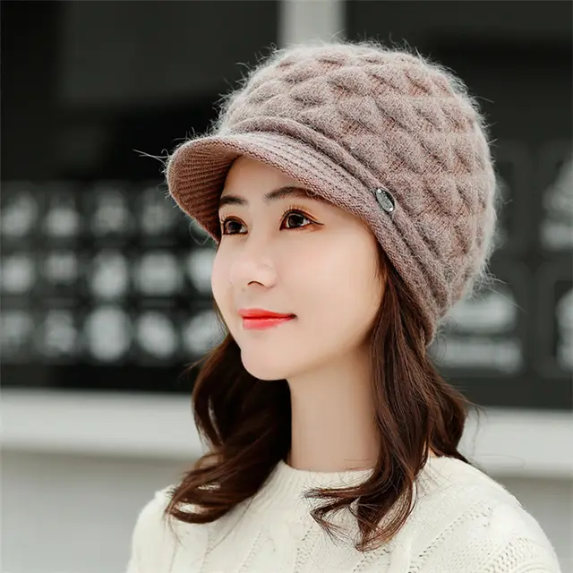 Plush thick warm ear protection scarf hat Camel - Shop at LoveMi