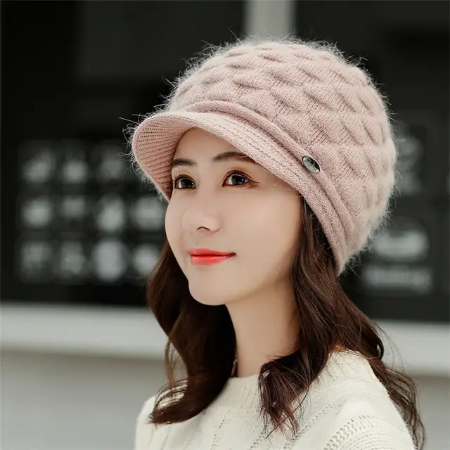 Plush thick warm ear protection scarf hat Light Pink - Shop at LoveMi