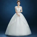 Summer New Wedding Dress, Korean Simple Shoulder Uniform Show Thin Bride Married One Word Shoulder Dress - 9Xl