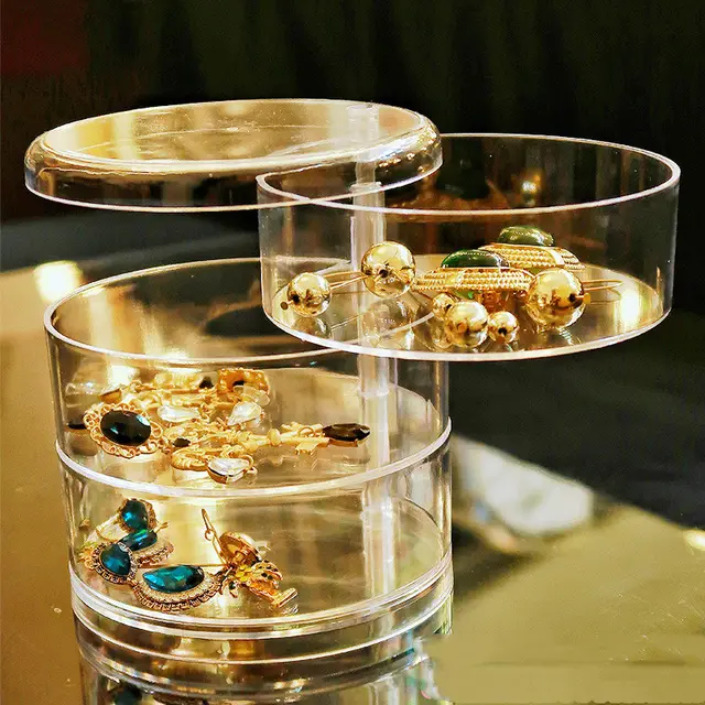 Multilayer Rotatable Plastic Jewelry Storage Box - 4Style