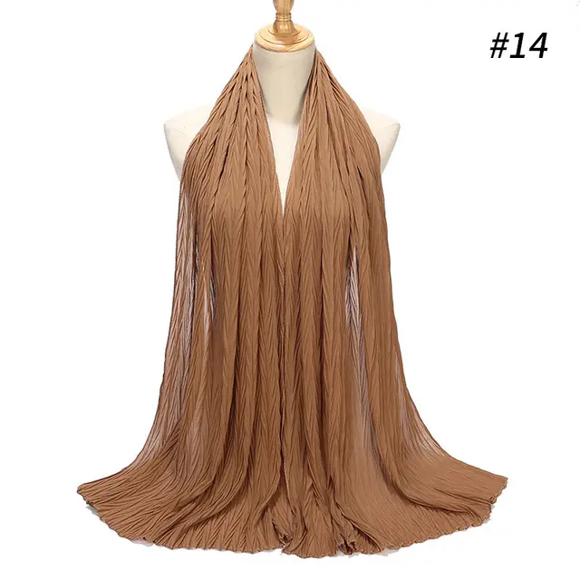 New Pearl Chiffon Pleated Hijab Scarf Cape 14Color - Shop at LoveMi