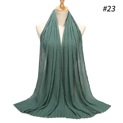 New Pearl Chiffon Pleated Hijab Scarf Cape 23Color - Shop at LoveMi