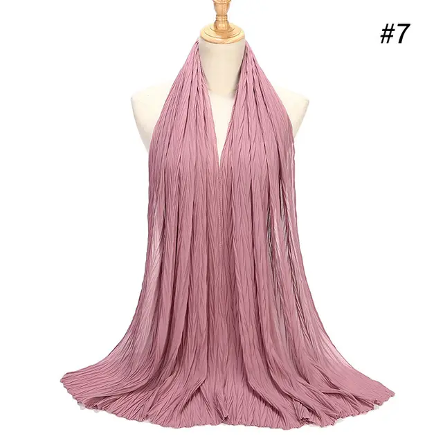 New Pearl Chiffon Pleated Hijab Scarf Cape 7Color - Shop at LoveMi