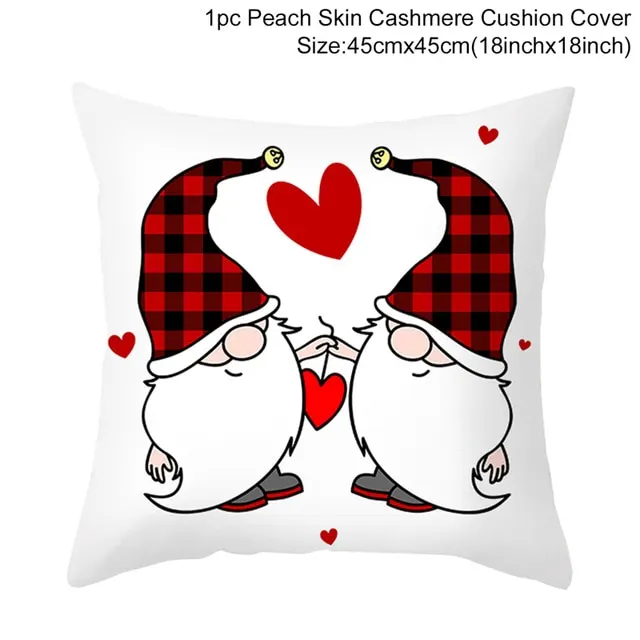 Red Cartoon Letter Series Valentine's Day Pillowcase Peach Skin Sofa Pillowcase - 4Style