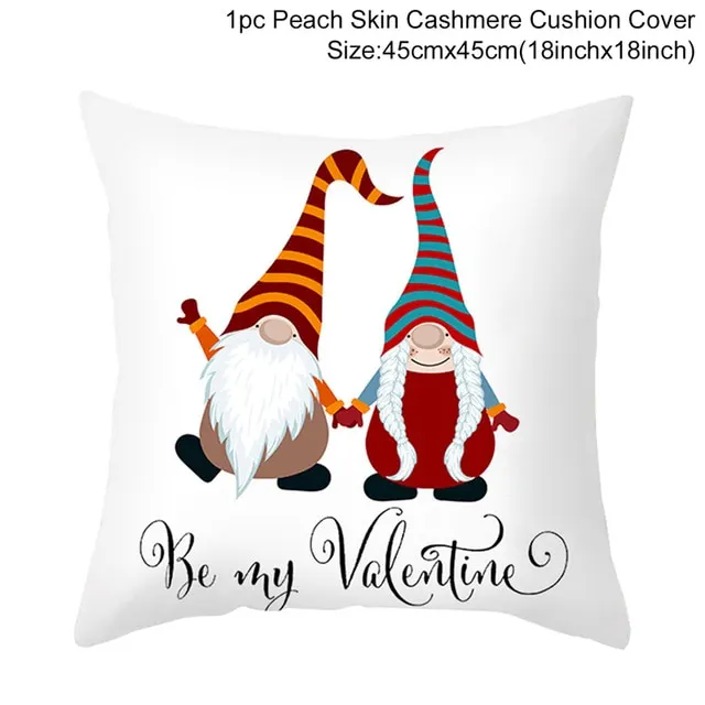 Red Cartoon Letter Series Valentine's Day Pillowcase Peach Skin Sofa Pillowcase - 9Style