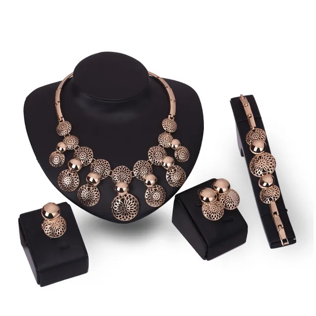 Korean fashion bride jewelry set, alloy four sets of electroplating jewelry explosion, manufacturers source Default - Shop at LoveMi