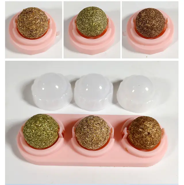 Lot Self adhesive Rotated Catnip Lick Ball Pink - Shop at LoveMi