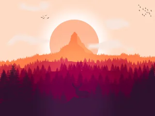Late autumn sunset tapestry - 150X230Cm Thick