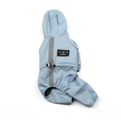 Dogs all inclusive waterproof hooded raincoat Blue - Shop at LoveMi