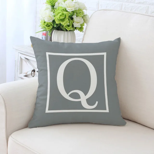 English alphabet single-sided printed pillowcase - Q