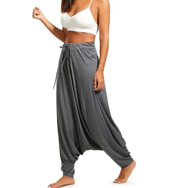 Balloon pants drop into harem pants - Gray