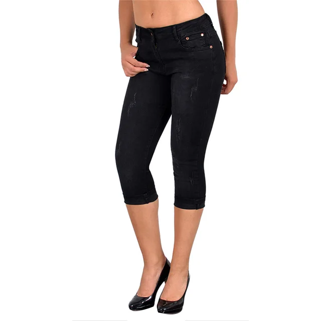 Cropped denim pants Black - Shop at LoveMi
