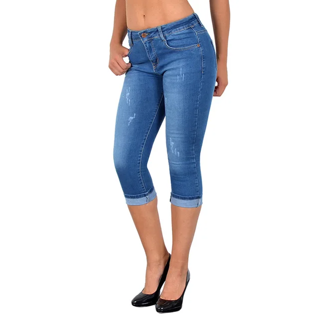 Cropped denim pants Light Blue - Shop at LoveMi