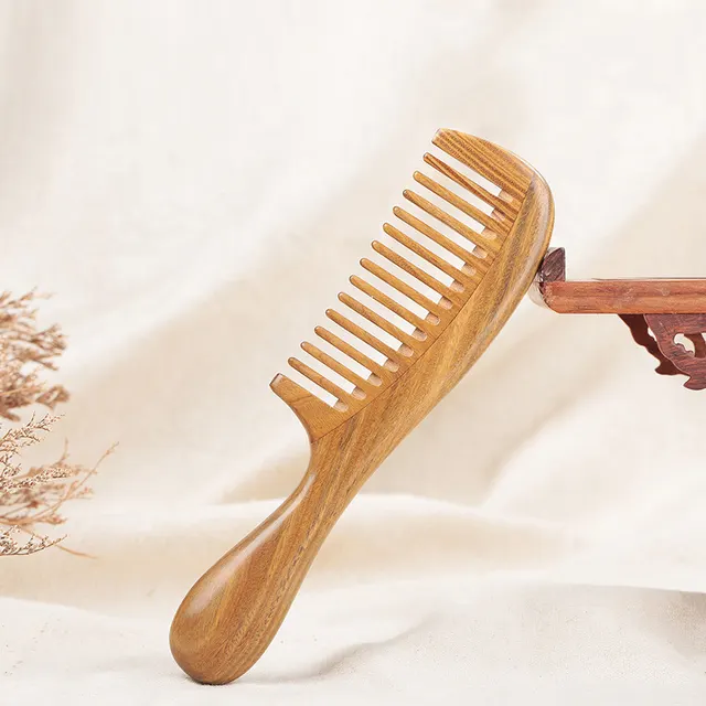 Green Sandalwood Hair Comb Style B - Shop at LoveMi
