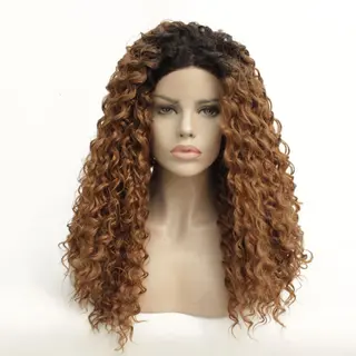 Chemical fiber front lace wig cover - Brown