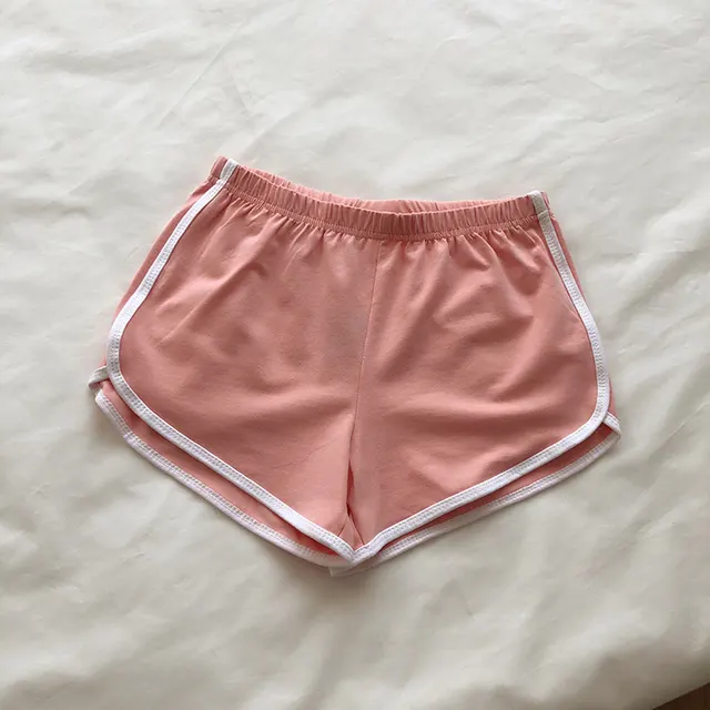 Four color optional cotton shorts female summer Korean version of the new ins wide leg loose solid color sports wear pants Pink - Shop at LoveMi