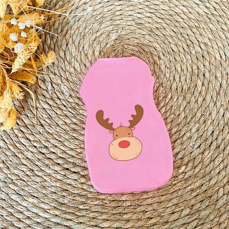 Pet cat thin vest - Pink Elephants