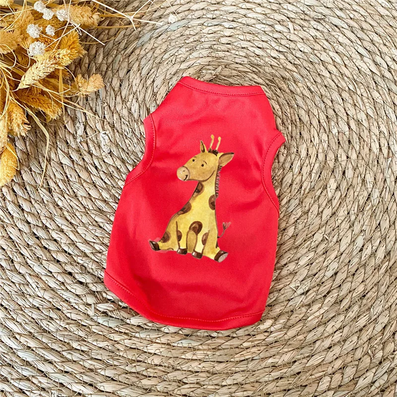 Pet cat thin vest - Red Giraffe