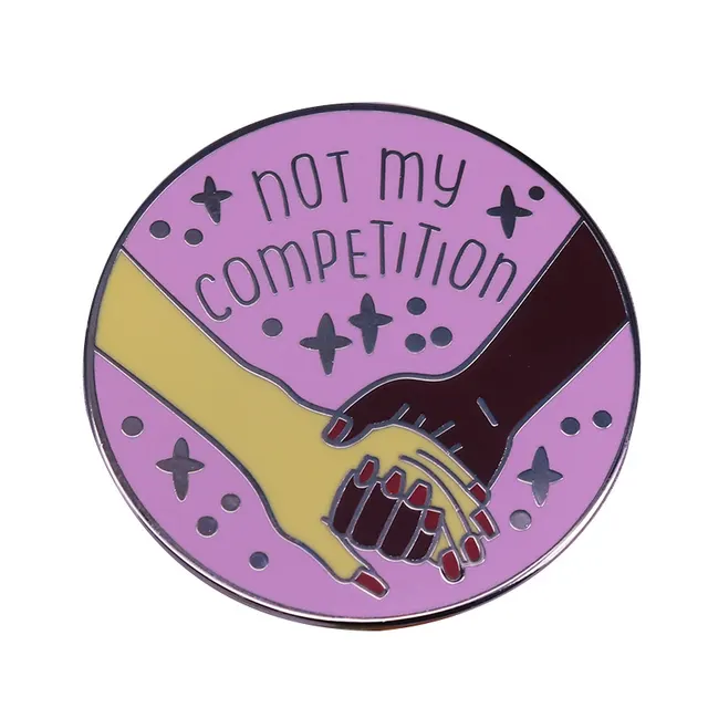 Round Pink Star Badge Girl Power Lapel Pin Purple - Shop at LoveMi