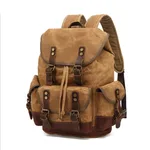Wear-resistant canvas backpack - Khaki